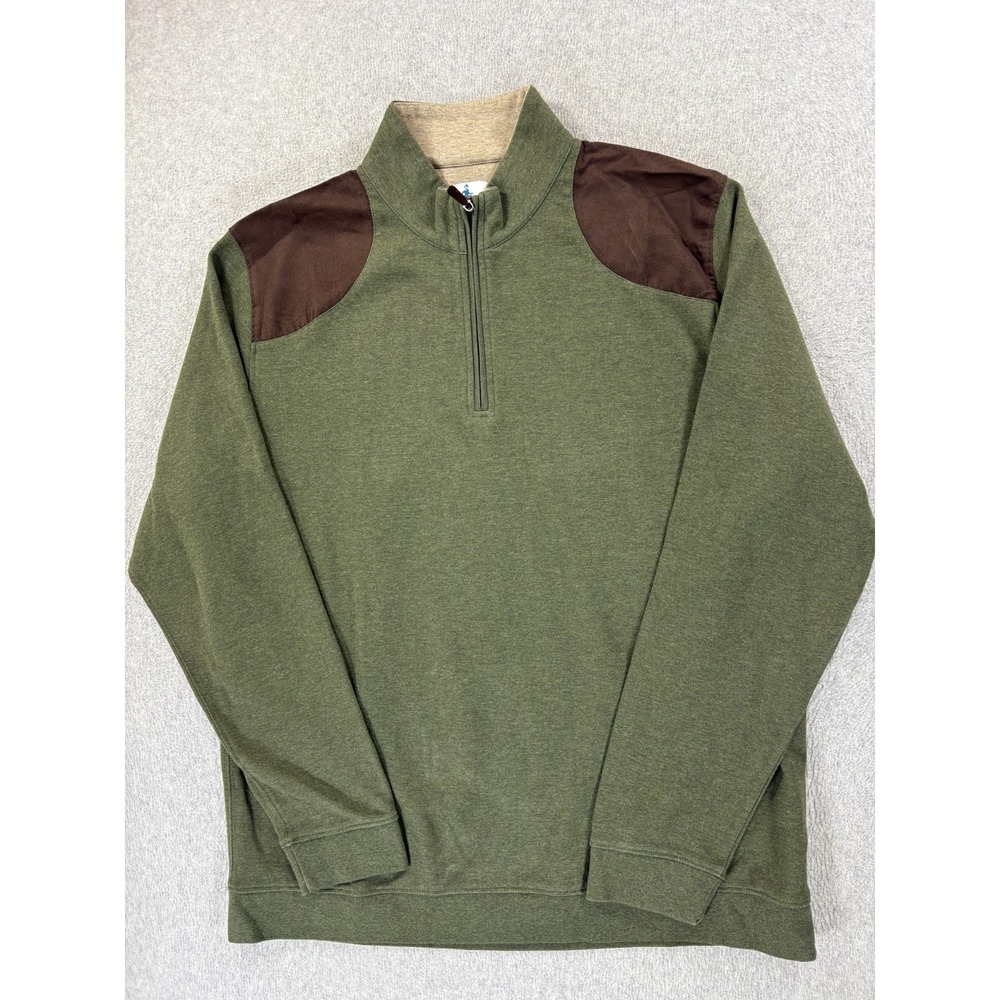 Sharp Lad 1/4 Zip Cotton Blend Pullover Sweater (Men's‎ XL) Green
